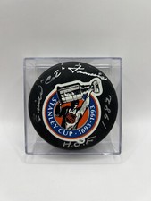Emile Francis Signed Inscribed Stanley Cup NHL Puck W/ Case JSA COA