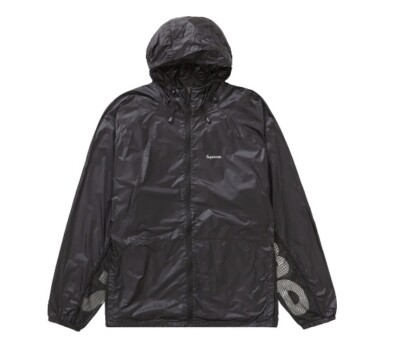 Supreme Ripstop Hooded Windshell Jacket Zip Up Black Size S BRAND  