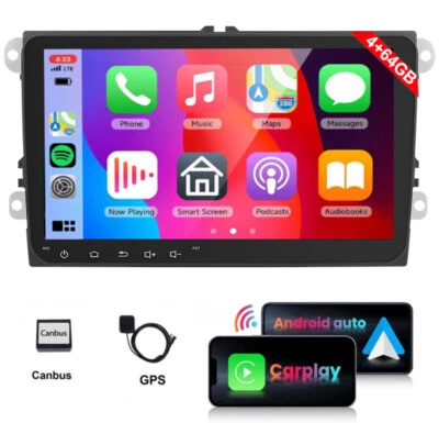 RACRDO 4+64GB Android 15 Autoradio Carplay GPS Navi für VW GOLF 5 6 Passat Touran Polo