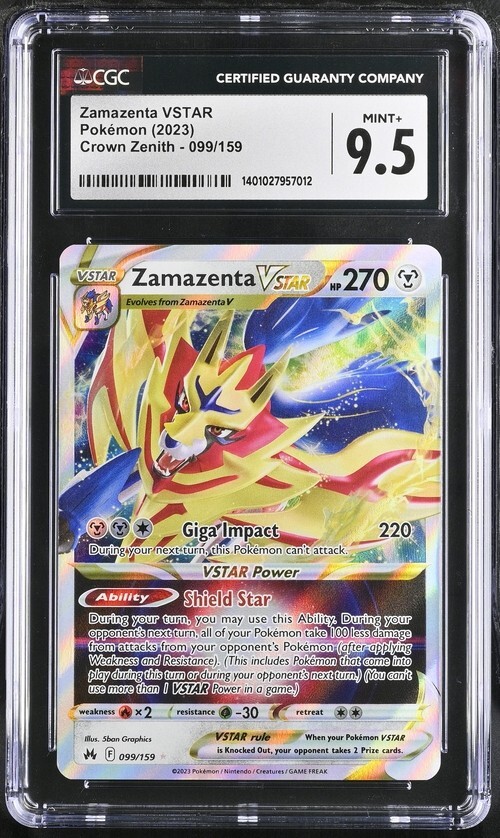 CGC Mint+ 9.5 Zamazenta VSTAR 099/159 Pokémon Crown Zenith | eBay