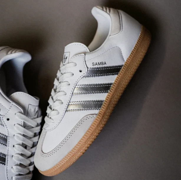 adidas Samba OG White Silver Metallic Grey W for sale | eBay