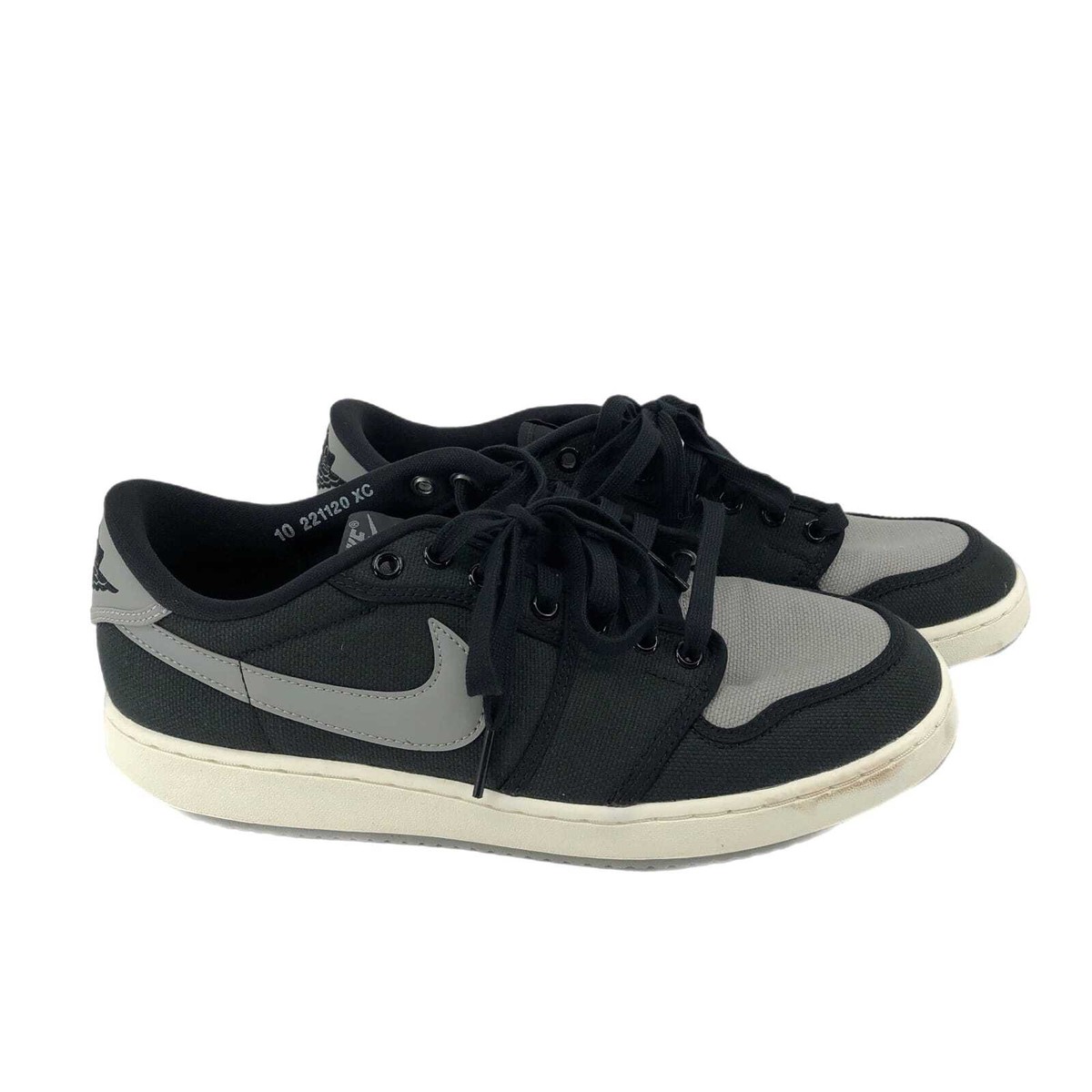 Nike Air Jordan Black and Gray Sneakers Jordan Air Jordan 1 Retro Mid Iron Grey Mens Lifestyle Shoes  main image 3