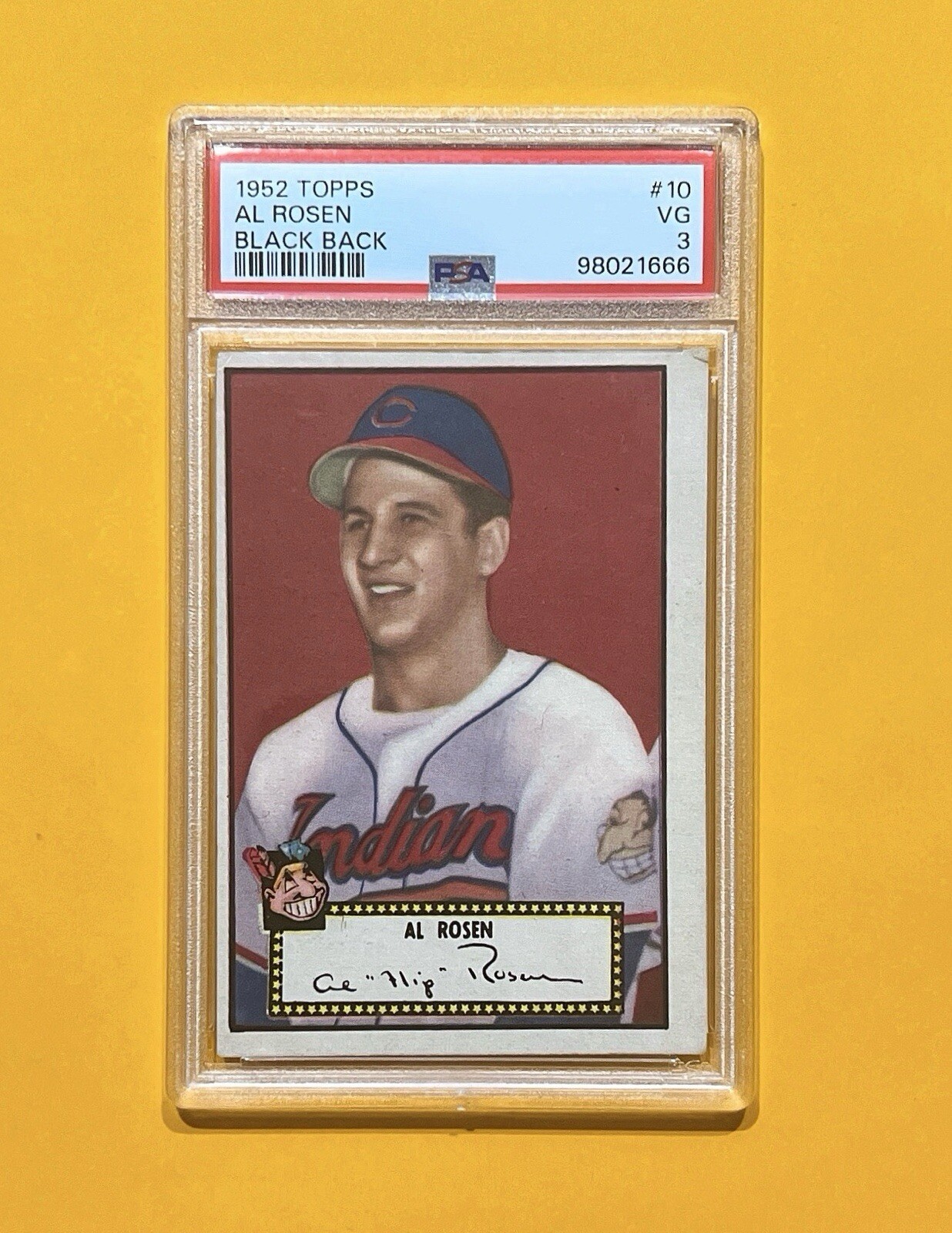 1952 Topps - Black Back #10 Al Rosen - PSA 3
