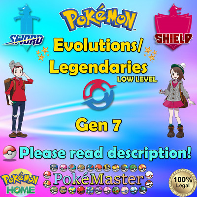  Shiny Gen 7 Evolutions Legendaries LOW LEVEL 6IV ️Sword Shield HOME ( Legal)