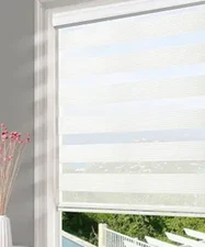 Homebox Zebra Roller Blinds With Light Control- 53" W x 72" H- Off White