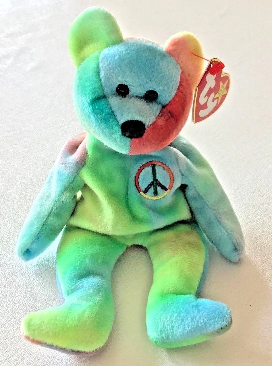 Ty Peace Tie-Dye Bear Beanie Baby 2/1/1996 | eBay