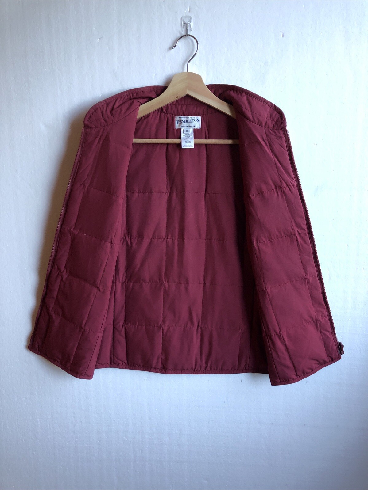 PENDLETON Cranberry Plaid Reversible Down Puffer … - image 3