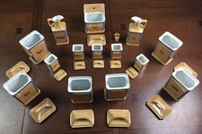 Vintage German Lusterware 14 Canister Set with lids. 27 total pieces. Preowned.