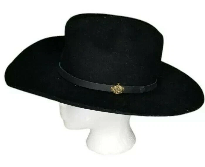 Chapeau Cowboy Resistol 6X Feutre Noir - Taille 6 7/8 - Authentique USA