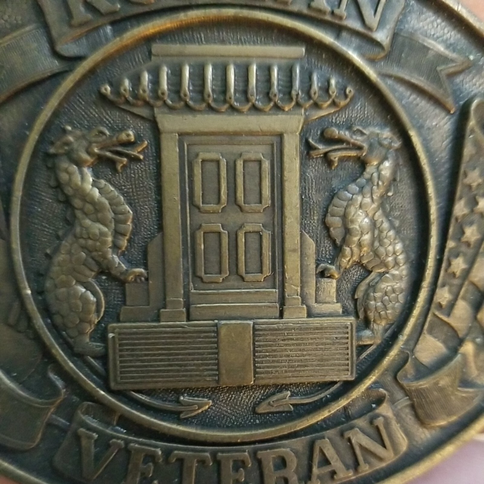 Vintage Korean Veteran Belt Buckles 1970s Brass Drago… Gem