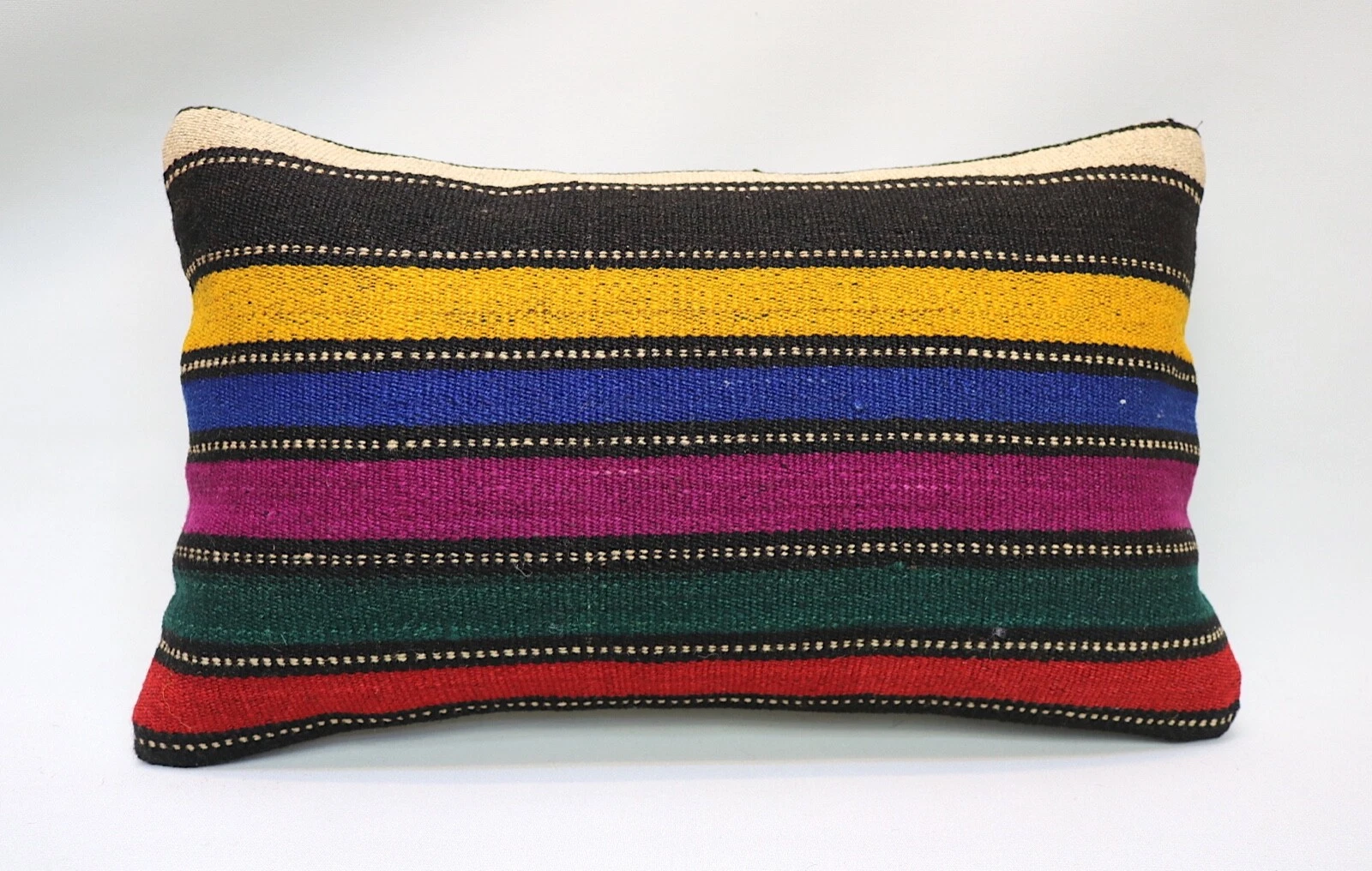 Kilim Lumbar Pillow, 12x20, Decorative Pillow, Throw Pillow, Accent Pillow