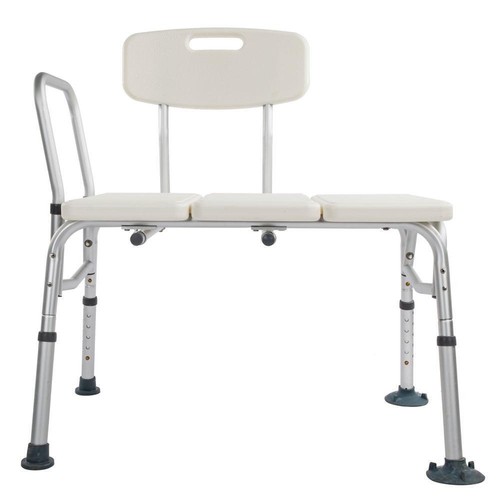 NEW Adjustable Shower Chair Bath Seat Tub Transfer Bench with Armrest &Back - Picture 2 of 12