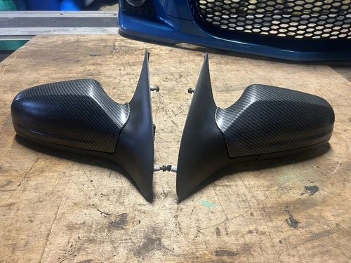 ASTRA MK5 VXR GENUINE GM ELECTRIC WING DOOR MIRRORS BLACK CARBON COVERS PAIR
