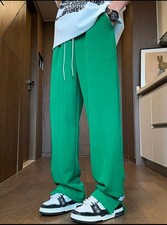 SHEIN MANFINITY SOLID SPLIT HEM JOGGER PANTS GREEN M BNWT 