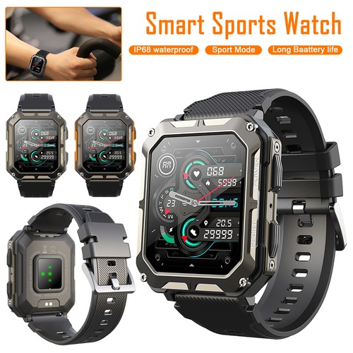 Reloj inteligente militar para hombre (responder/hacer llamadas) resistente táctico rastreador de ejercicios