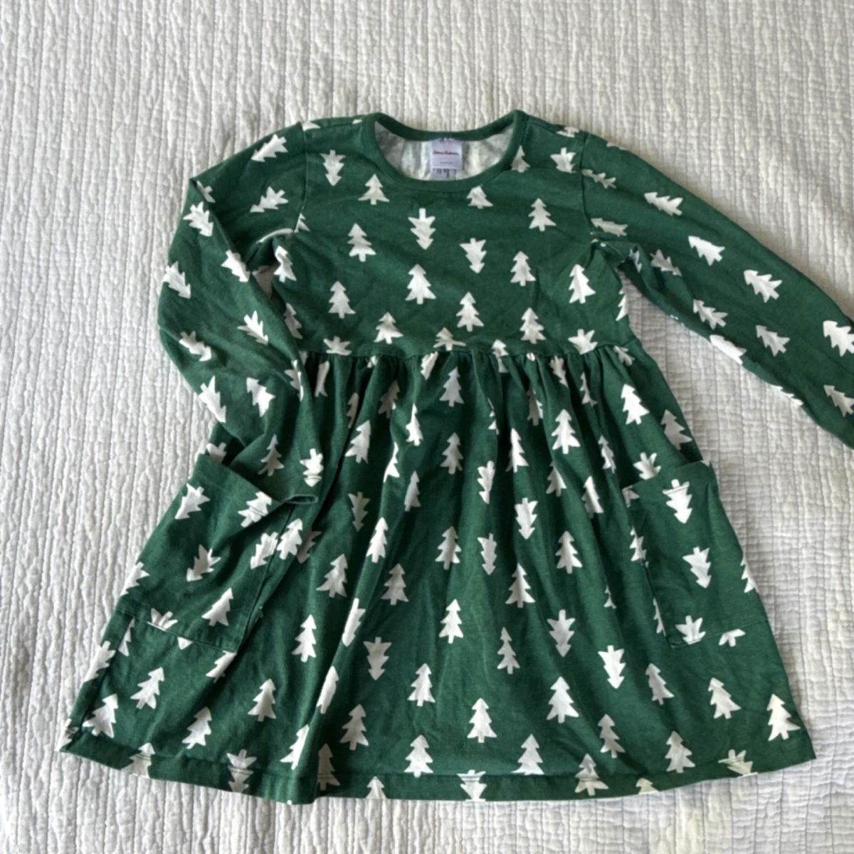 green emerald velvet dress Hanna Andersson Light Green Tiered Dress Size 4T