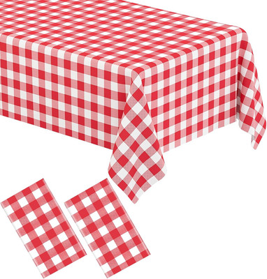 WNINK 2 Pack Red Gingham Tablecloth Rectangular Red and White Checkered Tableclo