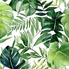 Peel and Stick Wallpaper Green Leaf Watercolor Cabinets Vinyl Contact Paper