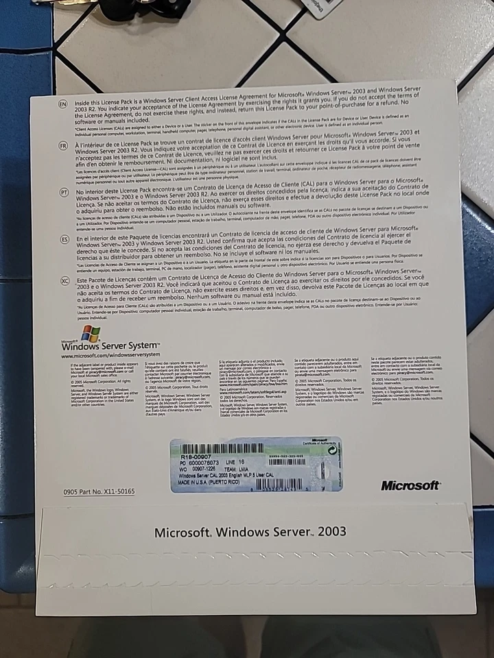 Microsoft Windows Server 2003 Terminal Server (solo licencia) (5 cliente/s) para... Foto 2 de 4