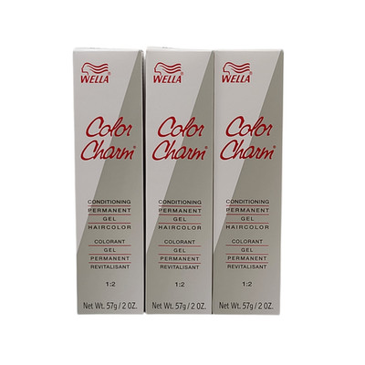 3 Pack Wella Color Charm Permanent Gel Hair Color 611/6N Dark Blonde - 2 oz