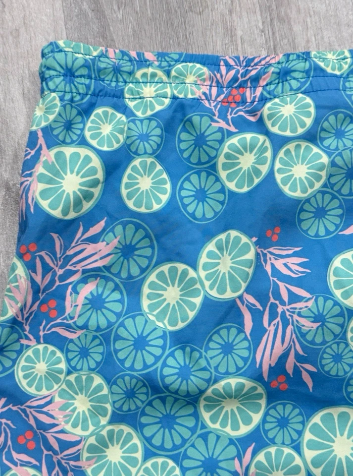 Southern Proper Men's Large Lined Swim Trunks Shorts 5'' Inseam Blue Floral - Image 3 of 4