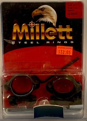 NEW MILLETT Angle-Loc 1 inch LOW/SMOOTH MATTE STEEL Scope Rings  AL00010, M0413