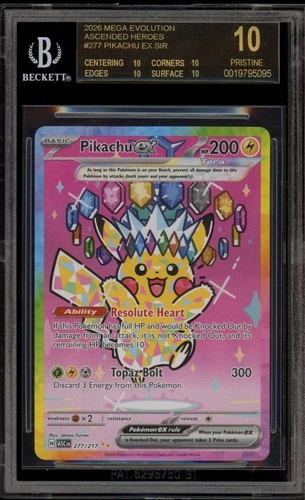 Pokemon Pikachu ex Ascended Heroes SIR #277 BGS 10 BLACK LABEL