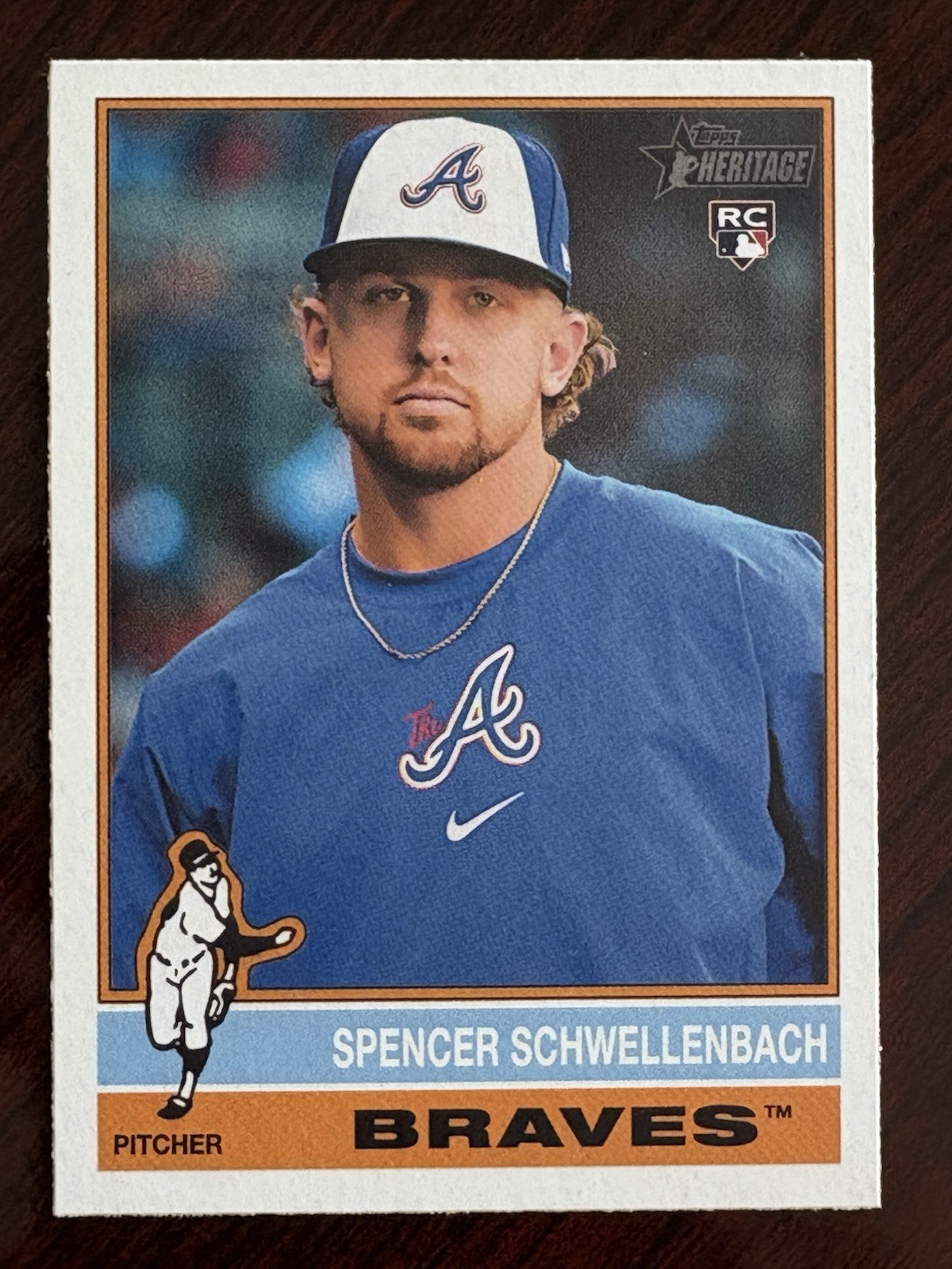 2025 Topps Heritage Spencer Schwellenbach Image Photo Variation SP Braves RC 58