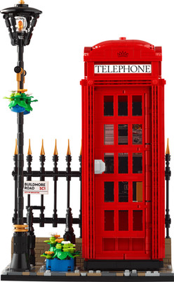   LEGO 21347 Red London Telephone Box IDEAS * Functional Phone Stand LIGHTS UP!