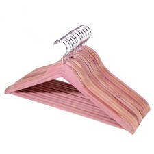 ELONG HOME Solid Cedar Hangers 12 Pack, Sturdy Wooden 12 pack, Nature