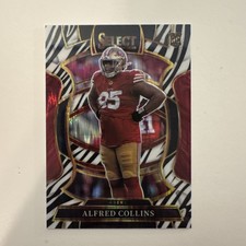 2025 Panini Select Alfred Collins Zebra Prizm Rookie Concourse #17 49ers