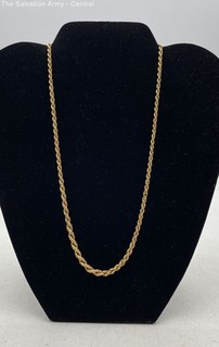 14K Yellow Gold Fine Jewelry Lobster Clasp Rope Chain Necklace 5.28g