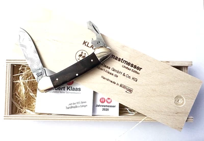 Robert Klaas Solingen Jahresmesser 2020 Balbach Damast Kissing Cranes Messer - Bild 1 von 4