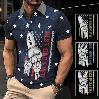 Best Dad Ever Personalized Father Polo Shirt