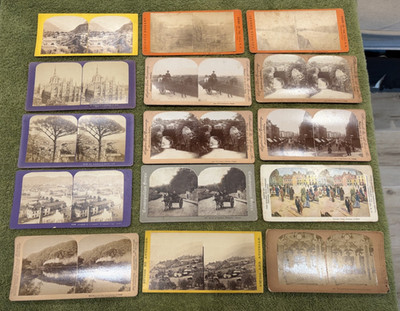 Lot 15 Stereoview cards Italy Ireland Tyrol Rob Roy Scotland Switzerland Paris