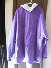 WOMEN'S THE COMFY LONG SLEEVE PURPLE VELOUR FLEECE LINED BLANKET HOODIE ONE SIZE