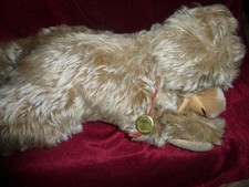 HERMANN ORIGINAL LYING TEDDY BEAR/HAS GOLD TAG.