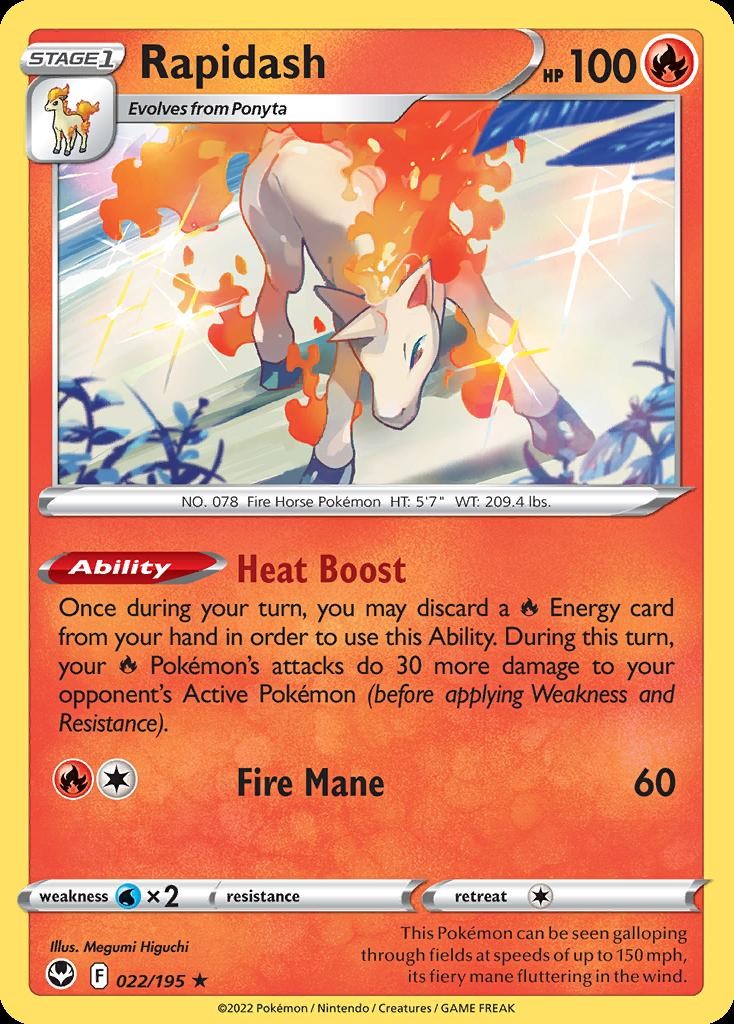 Pokemon Rapidash (22/251) Silver Tempest LP - Theme Deck