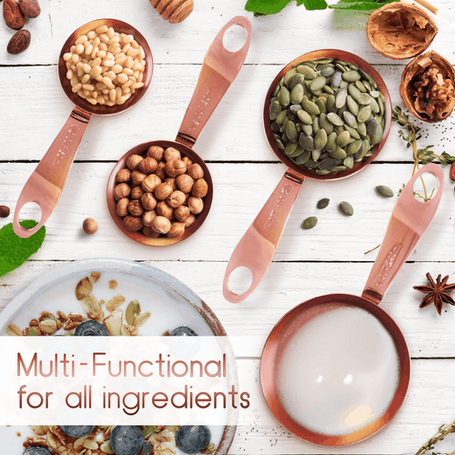 Measuring Cups and Spoons Set of 9 Stainless Steel Dry and Liquid Ingredients - Picture 2 of 7