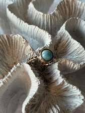 925 Sterling Silver Larimar Ring Size 7