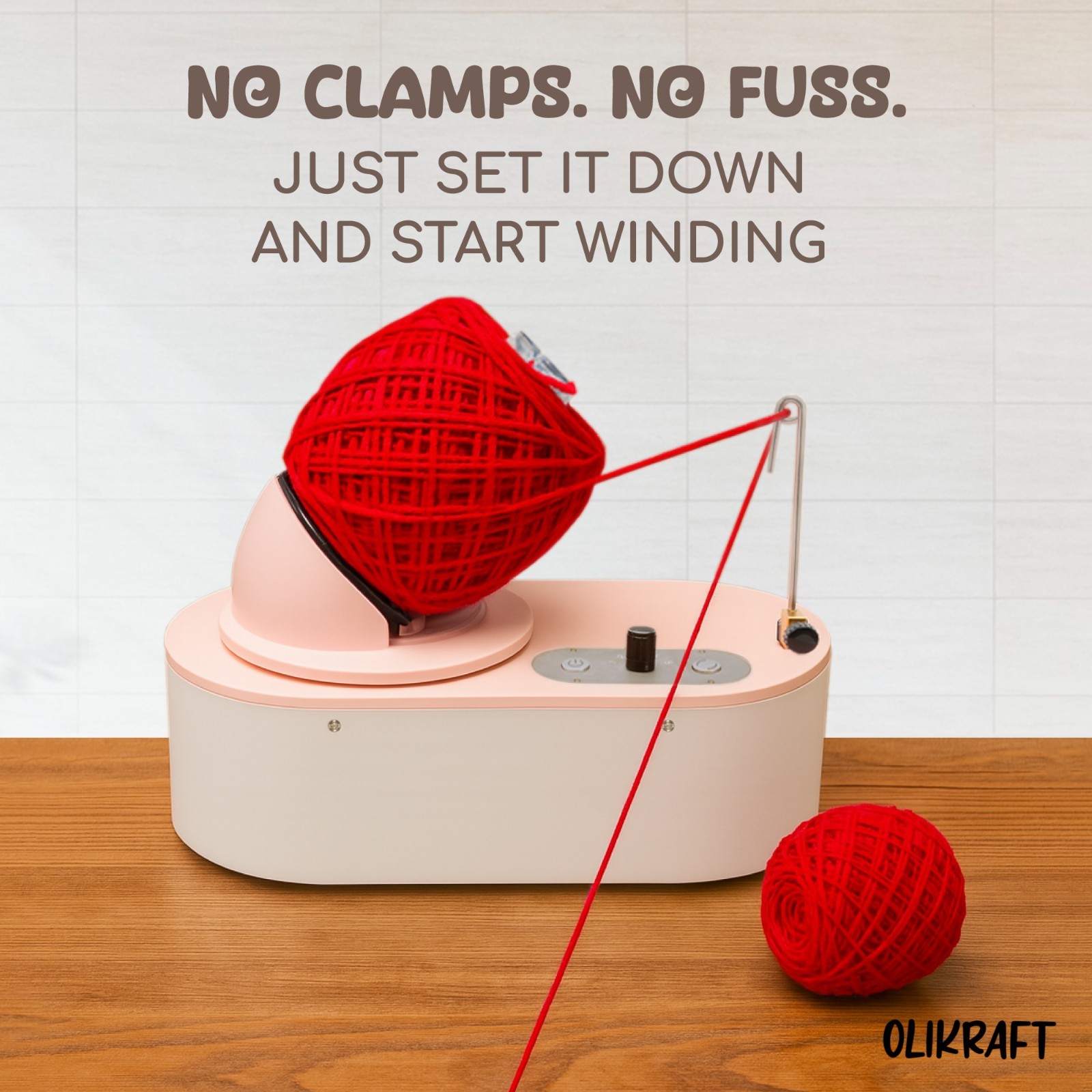 Olikraft Tabletop Electric Yarn Winder | Yarn Ball Winder | No Clamps Needed