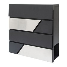 Briefkasten schwarz modern &ndash; Wandbriefkasten mit Hausnummern & Buchstaben