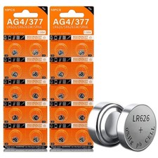 Cotchear 20 pcs AG4 Alkaline Batteries 1.5V GA4 LR626 SR66 377A Coin Button...