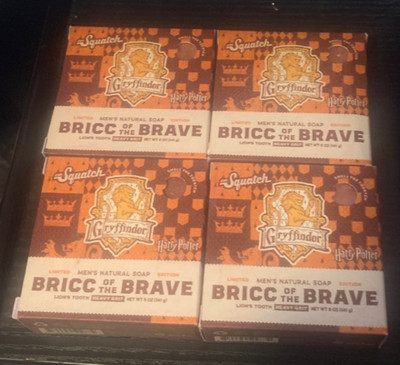 4 DR. SQUATCH LIMITED EDITION HARRY POTTER ''BRICC OF THE BRAVE'' MEN NATURAL SOAP