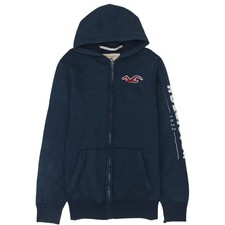 Hollister Men's Blue Full Zip Hoodie XL Cotton Classic Casual