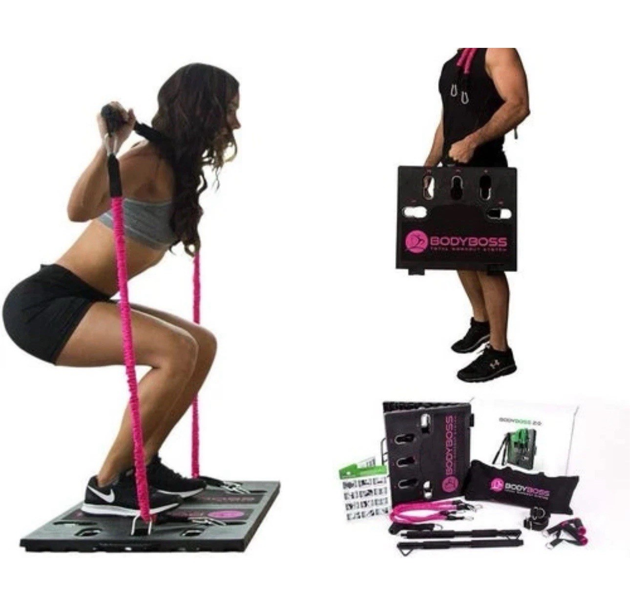 BodyBoss Home Gym 2.0 Full Portable Gym + 1 Set of Resistance Bands PKG2