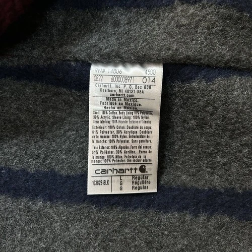 Carhartt Blanket Lined Detroit Jacket Black Relaxed Fit Work Wear Men's Large image 5