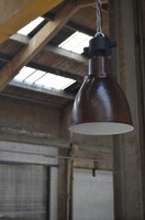 Braune HäNgelampe WeißEr Innenschirm Loft Pendelleuchte Handarbeit Made In EU