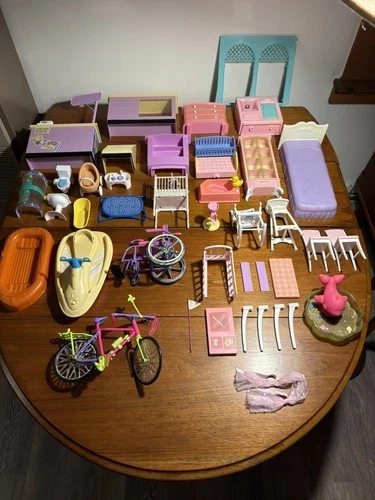 VINTAGE BARBIE FURNITURE LOT 90s 2000s - KITCHEN LITTLES - KELLY - NURSERY