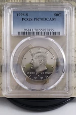 1996-S Kennedy Proof Half Dollar - PCGS PR70DCAM - Top Grade! 7855